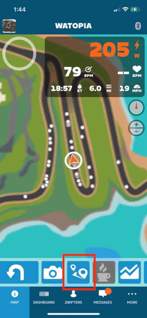 Teleport Icon In Zwift Companion App