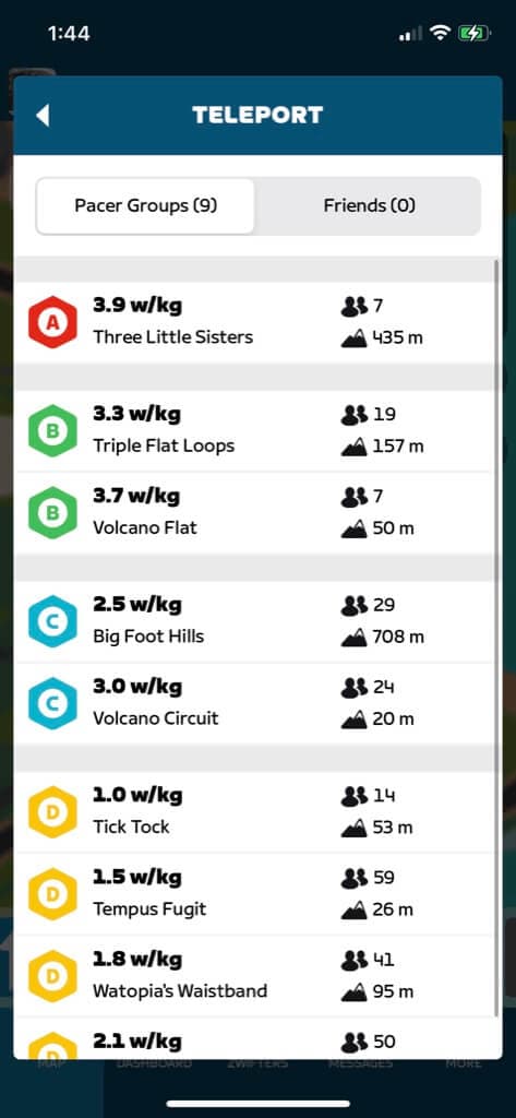 Teleport Selection Screen to Select New Pacers Mid-Ride